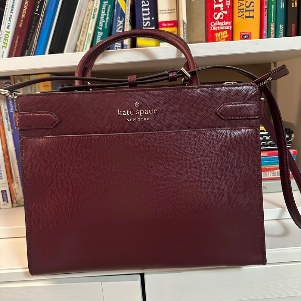 kate spade New York  Women’s Leather Briefcase Bag - Burgundy